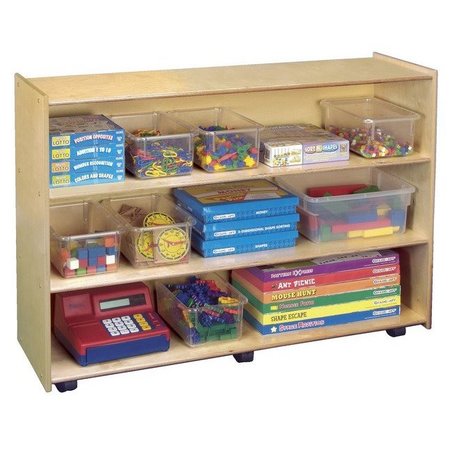 CHILDCRAFT Mobile Open Shelving Unit, 3 Shelves, 47-3/4 x 14-1/4 x 36 Inches 1301523